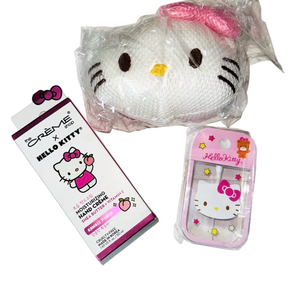 Hello Kitty Beauty Set – Bath Pouf, Hand Cream & Refillable Bottle – NWT